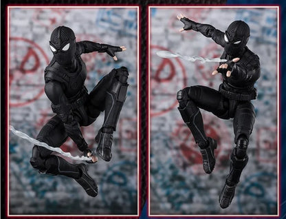 Marvel Spider Man 2 Stealth spiderman Black suit Joints Movable Figure Model Toys 15cm