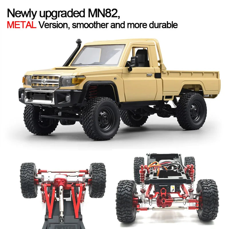 Upgraded MN82 RC Car 1/12 Metal Parts Pick Up 2.4G 4WD Off-road Crawler Remote Control Vehicle Toys for Children Kids