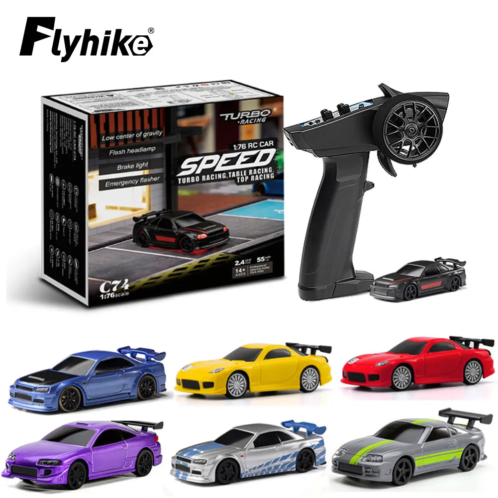 Turbo Racing 1:76 C64 C73 C72 C74 Drift Remote Control Car With Gyro Radio Full Proportional RC Toys RTR Kit Children Gifts