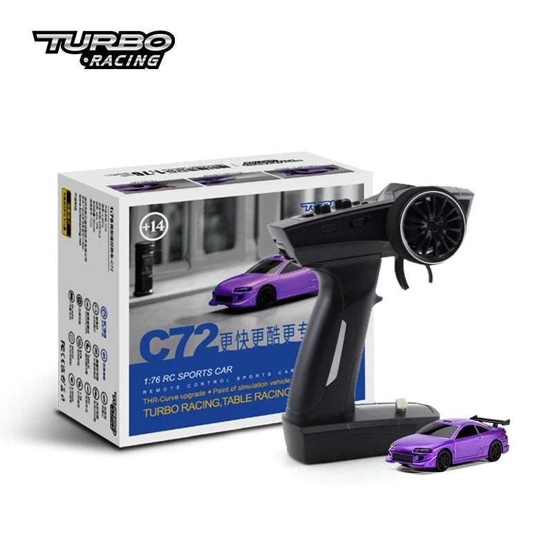 Turbo Racing 1:76 C64 C73 C72 C74 Drift Remote Control Car With Gyro Radio Full Proportional RC Toys RTR Kit Children Gifts